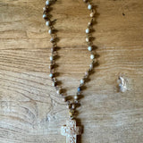 Carved Bone Cross Necklace