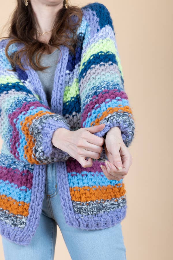 Rainbow Knitted Cardigan