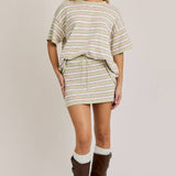 Oversize Sweater Top With Mini Skirt Set