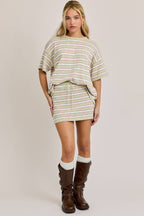 Oversize Sweater Top With Mini Skirt Set