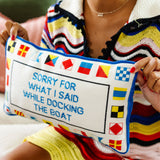 Docking The Boat Needlepoint Pillow