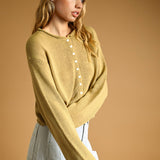 J7541   BUTTON FRONT EASY KNITTED CARDIGAN