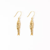 Sally Fish Dimensional Dangle Earrings Brass