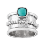 'Southern Nights' Silver Teal Turquoise Ring