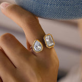 Serréa 18K Gold Non-Tarnish CZ Adjustable Ring