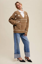 Floral Embroidered Knit Sweater