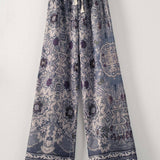 Boho Print Wide-Leg Lounge Pants