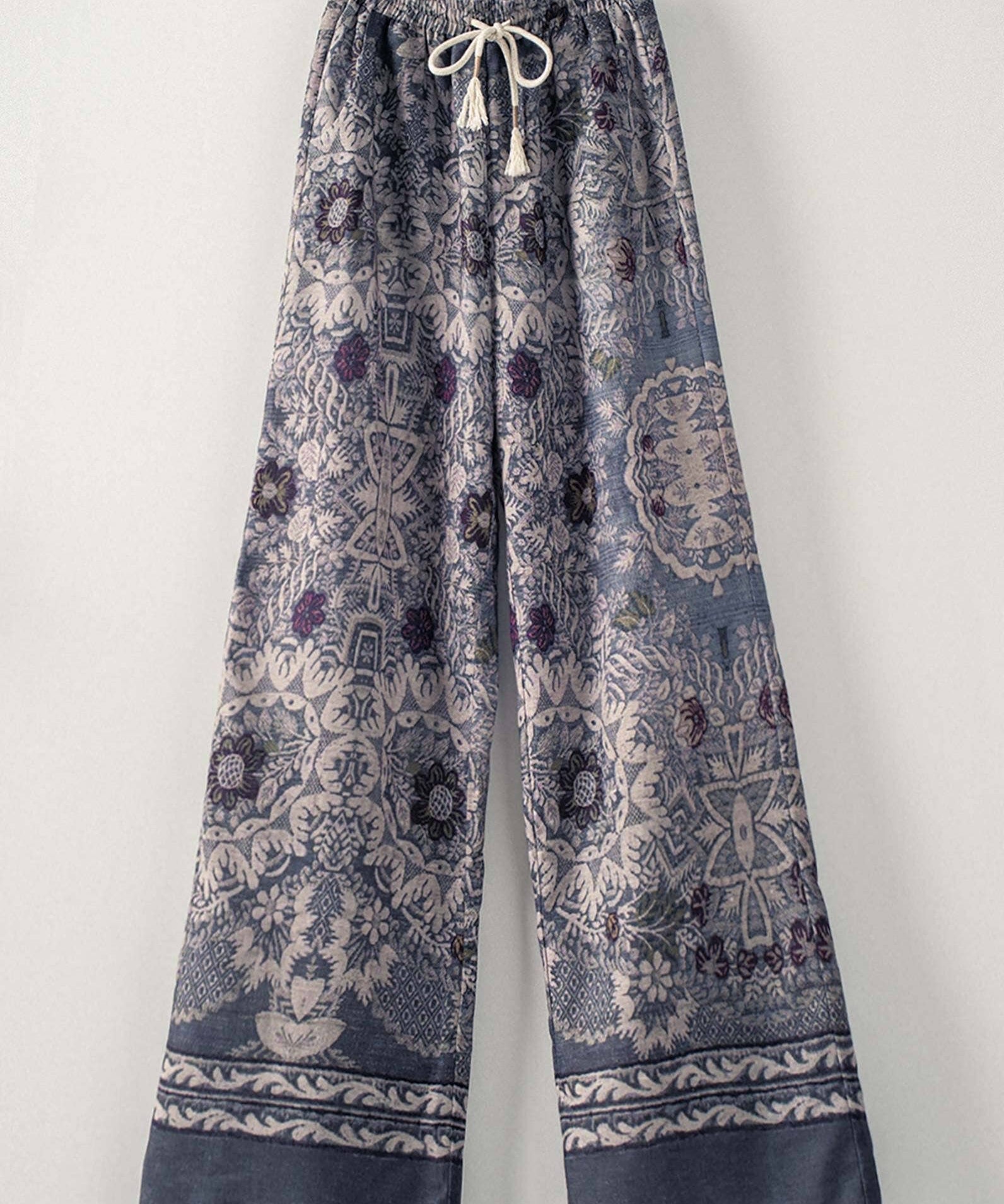 Boho Print Wide-Leg Lounge Pants