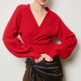 Wrap Tie Knit Sweater