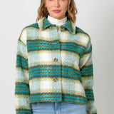 60367 Plaid Printed Jacket