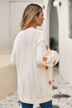 Pumpkin Patterned Knit Cardigan