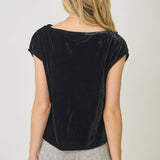 61197 Velvet Cowl Neck Top