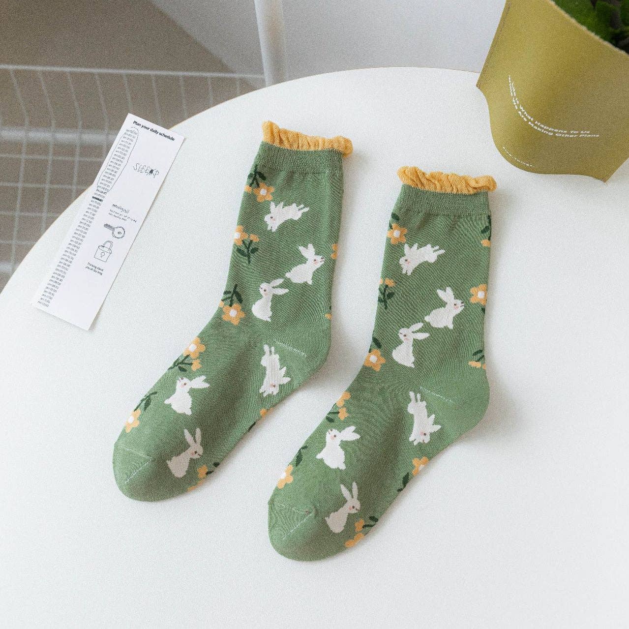 Green Crew Socks