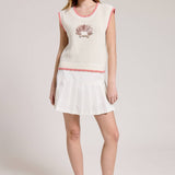 Floral Embroidered + Sequence Sleeveless Knit Vest