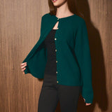LONG SLEEVE CREW NECK SWEATER LIGHTWEIGHT CARDIGAN