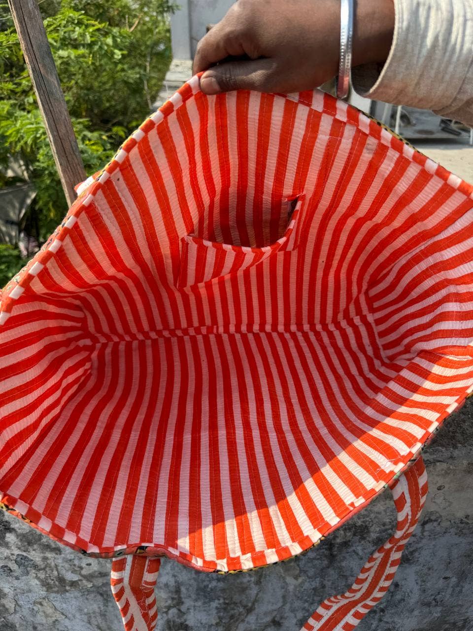 Coral Tiger Design Cotton Tote Bag