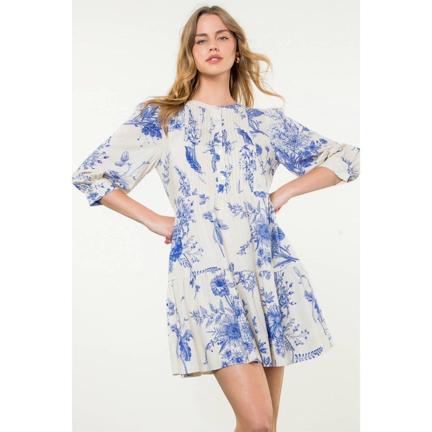 Long Sleeve Floral Midi Dress