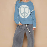Heart Peace Patch Sweater