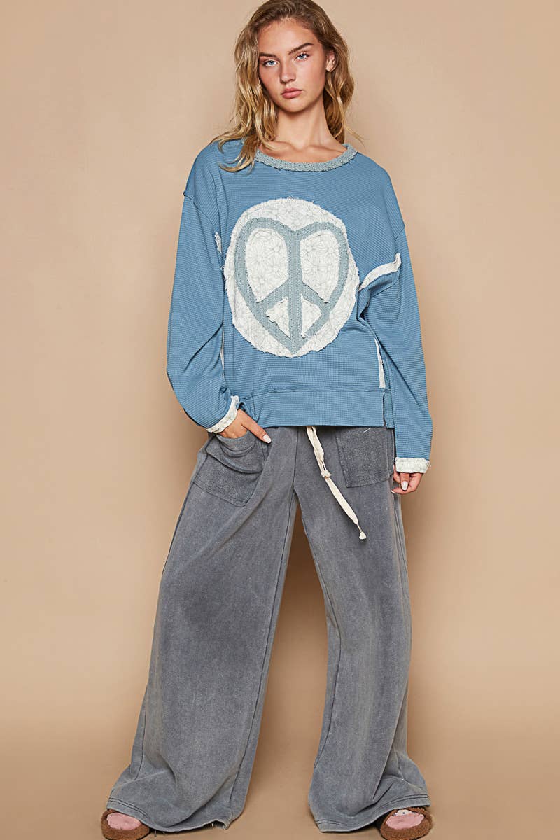 Heart Peace Patch Sweater