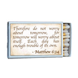 Matches • Bible Verse Matthew 6:34 Matchboxes