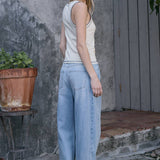 Contrast Stitch Fish Patch Rib Tank - RTK1094