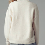 Heart Appliqué Knit Sweater