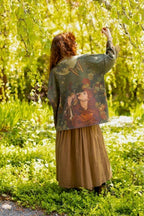 "The Messenger" Fleece Cottage Cardigan Jacket w/ Joan of Arc