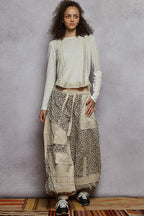 Eyelet Panel Rib Knit Top