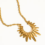 Muse Non-Tarnish Gold Sun Necklace