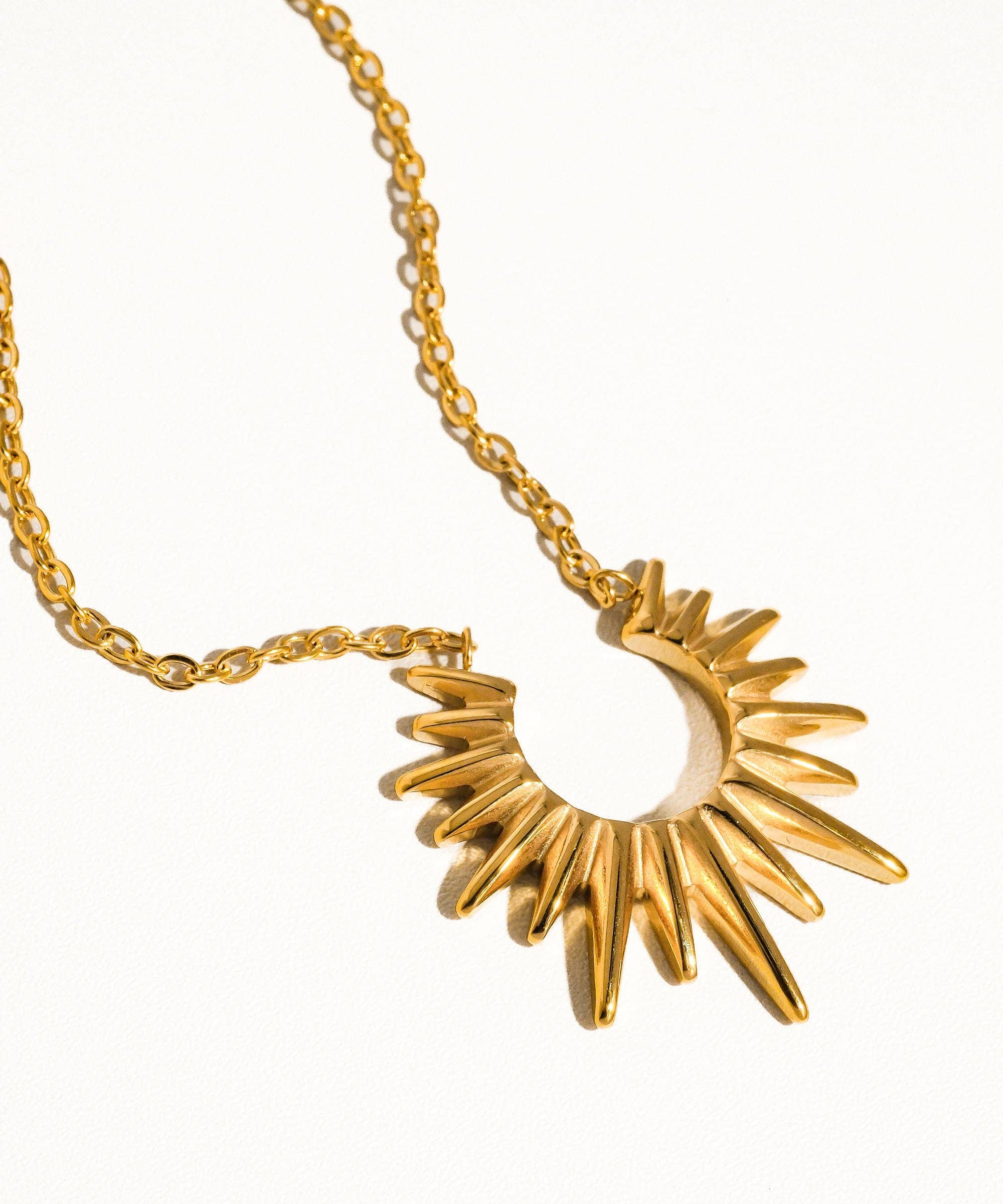 Muse Non-Tarnish Gold Sun Necklace