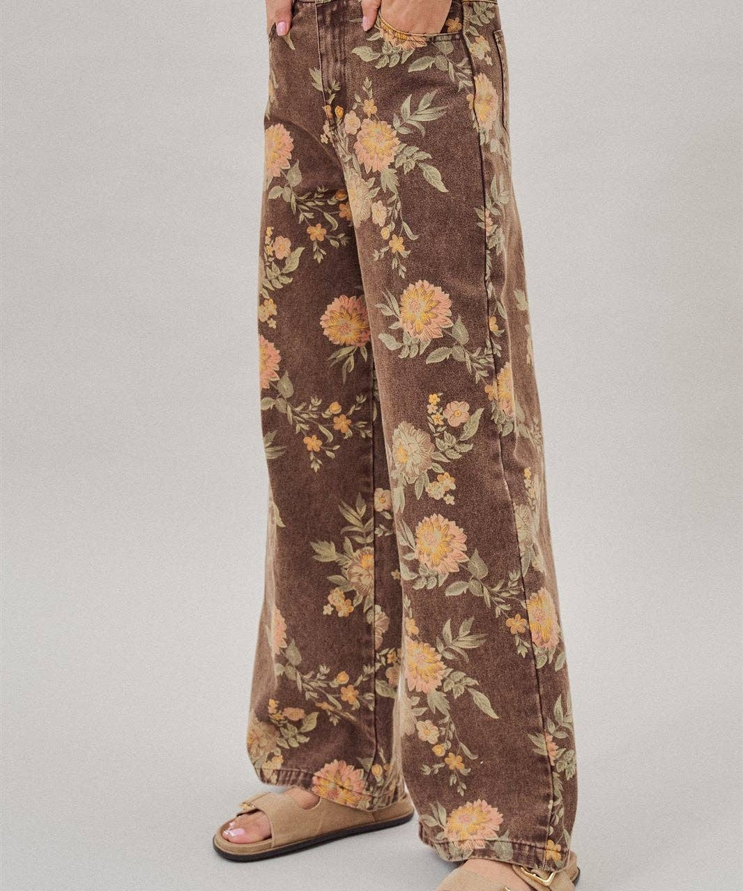 Vintage Botanical High-Rise Wide Leg Denim