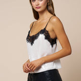 Lace Trim Sequin Cami Top