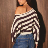 BOAT NECK DOLMAN SLEEVE SWEATER TOP