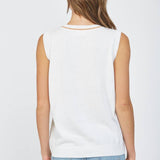PALM TREE INTARSIA KNIT SWEATER TANK FW10350