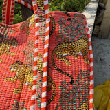 Coral Tiger Design Cotton Tote Bag