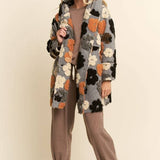 Chunky Embroidered Flower Coat