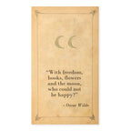 Literary Quotes Crescent Moon Post Earrings