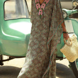 Colorful Print Dress Kaftan