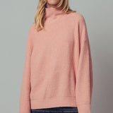 Relaxed Waffle Knit High Neck Sweater