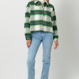 60367 Plaid Printed Jacket