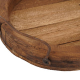 Round Farmhouse-Reclaimed Wood Tray With Handles