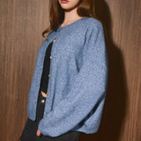 LONG SLEEVE CREW NECK SWEATER LIGHTWEIGHT CARDIGAN