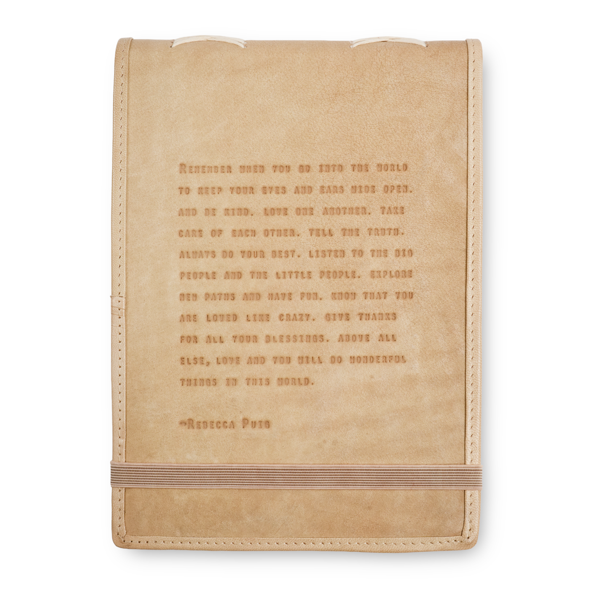 "Remember When" (Rebecca Puig) Leather Journal - Honey