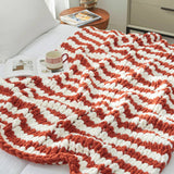 AH Handmade Chunky Knit Cable Knitted Crochet Blanket