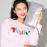 ASST/6 "FESTIVE" SWEATSHIRTS, BLUSH