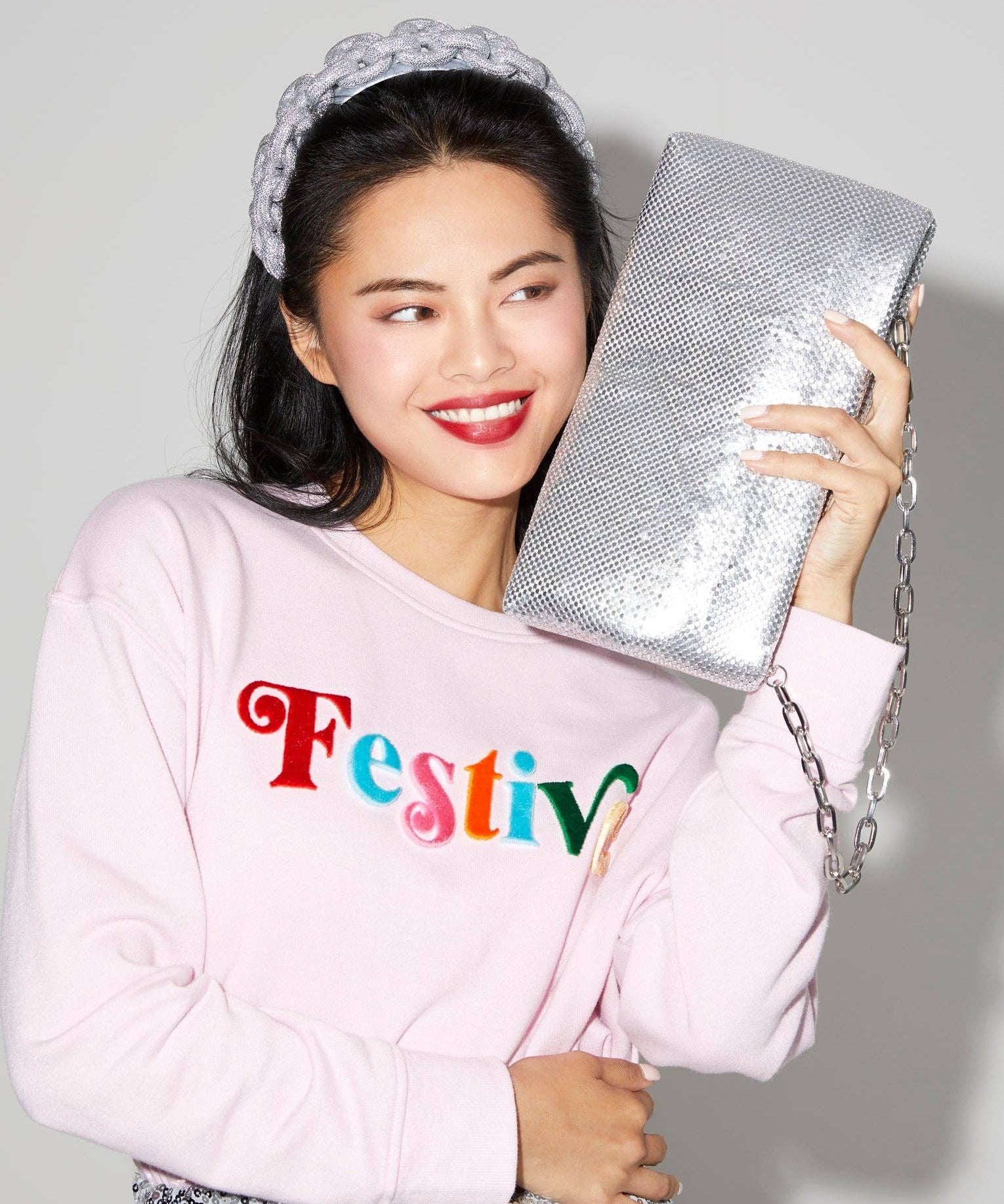 ASST/6 "FESTIVE" SWEATSHIRTS, BLUSH