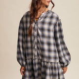 Plaid Drop-Waist Mini Dress
