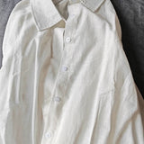 Cotton linen blend button down shirt