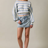 BOAT NECK DOLMAN SLEEVE SWEATER TOP