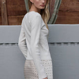 Slim Fit Knit Button Top - RTK1029